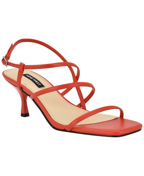 Женские Nine West Women's Hindy Strappy Kitten Heel Dress Sandals