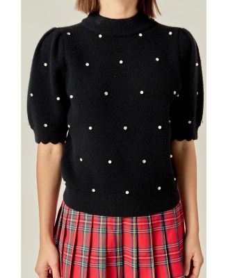 Women's Scallop Embellishment Knit