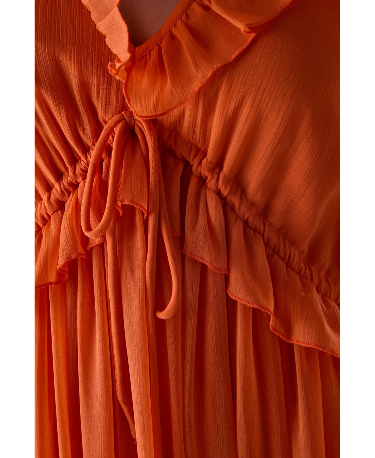 Warehouse Women's Chiffon Ruffle Strappy Floaty Maxi Dress