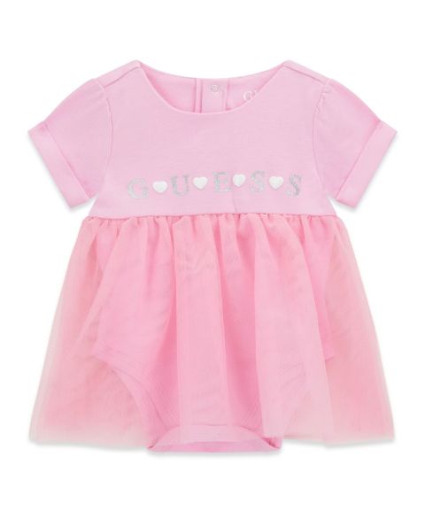 Платье GUESS Short-Sleeve Dress для девочек-малышей, цвет: Розовый