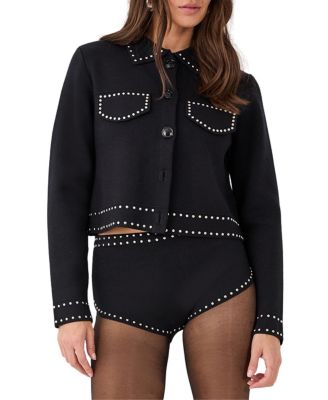 Women's Knitted Western Stud Detail Cardigan