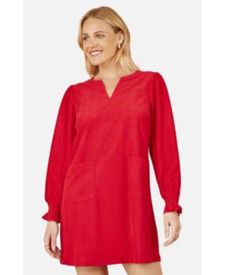 Women's Long Sleeve V-Neck Mini Dress