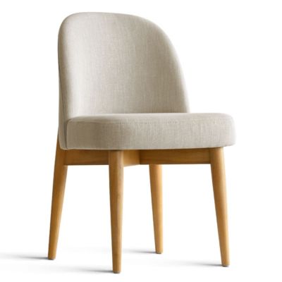 3-Piece Round Dining Table Set, 34.5'' MDF Wood Top with Metal Base and Upholstered Wood-Leg Chairs for Small Spaces-Maison Boucle