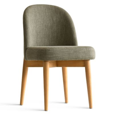 3-Piece Round Dining Table Set, 34.5'' MDF Wood Top with Metal Base and Upholstered Wood-Leg Chairs for Small Spaces-Maison Boucle