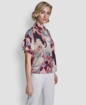 Women's Short-Sleeve Button-Front Shirt