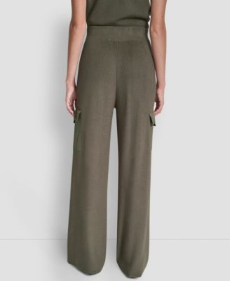 Women's Knit Straight-Leg Cargo Pants