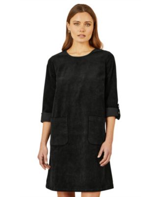 Women's Cord Tunic Dress With Pockets