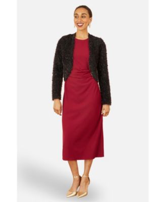 Women's Metallic Fluffy Eyelash Bolero