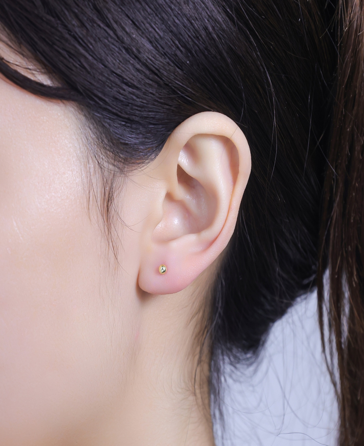 Unwritten Trio Cubic Zirconia And Mother Of Pearl Flat Back Earrings Set In Gold