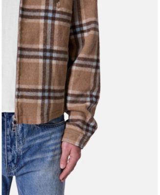 Men's Plaid Flannel Front Zip Jacket