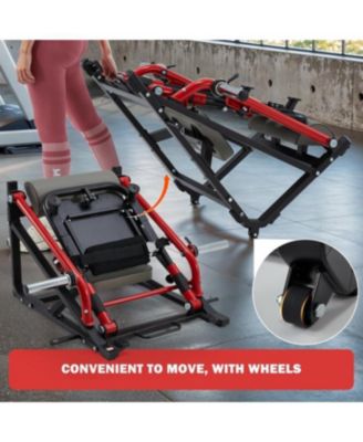 Hip Thrust Machine with Adjustable Footboard, 800LBS Plate-Loaded Glute Bridge Machine
