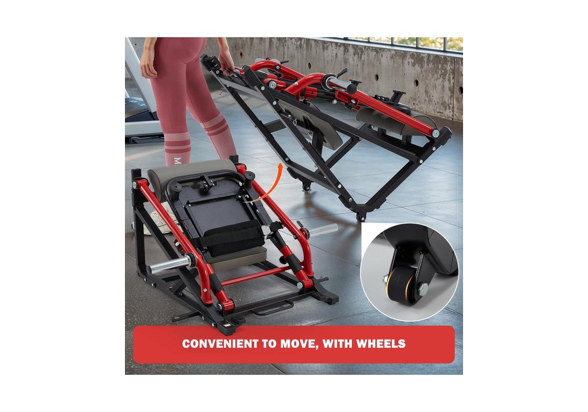 Aecojoy Hip Thrust Machine with Adjustable Footboard, 800LBS Plate-Loaded Glute Bridge Machine