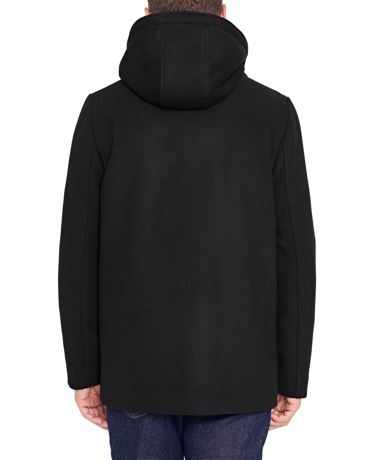 Sam Edelman Men's Hooded Wool Coat In Black