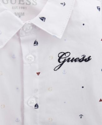 Baby Boys' Stretch Oxford Vest, Poplin Button Down Shirt and Shorts, 3-Piece Set