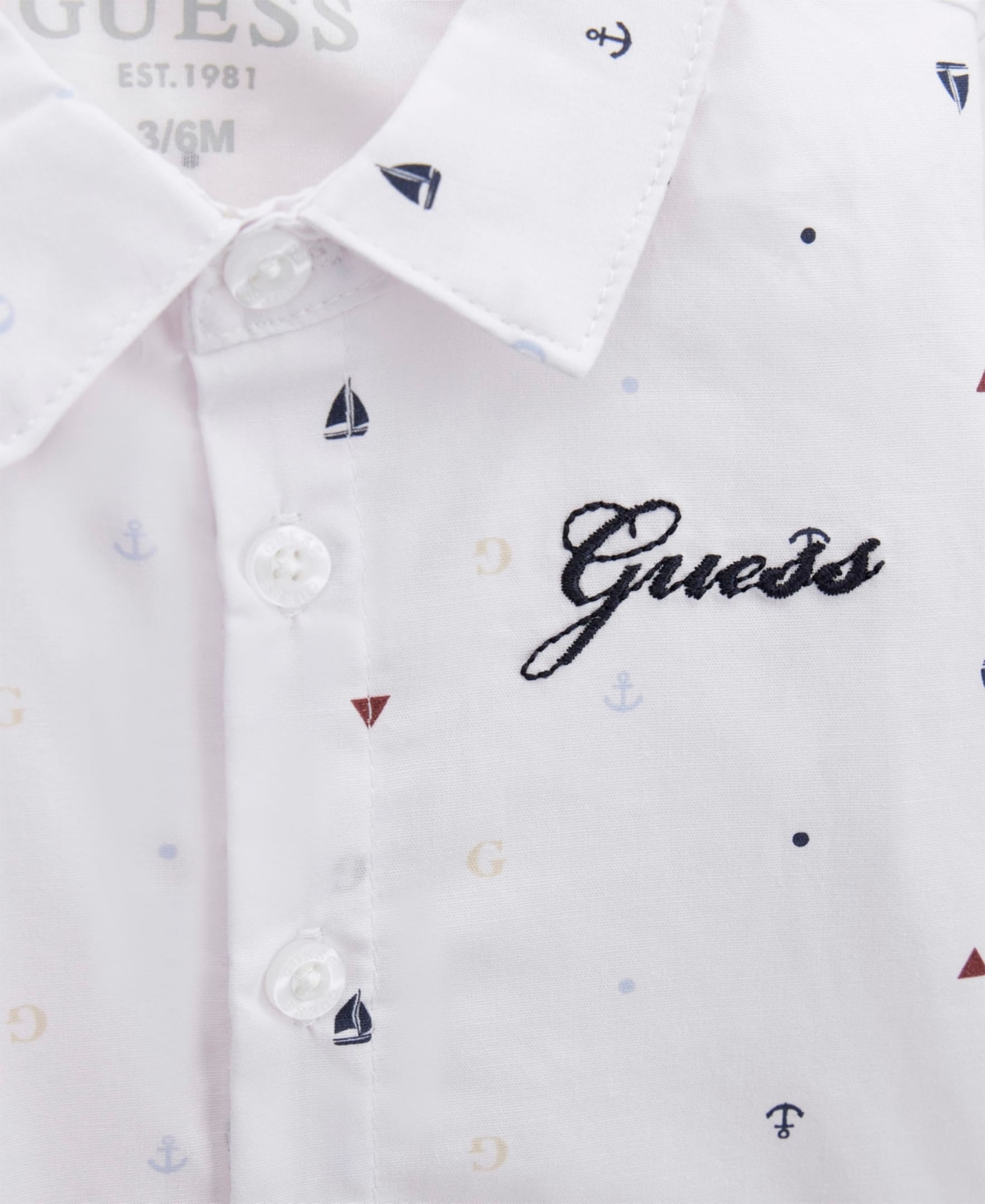 Guess Baby Boys Stretch Oxford Vest, Poplin Button Down Shirt and Shorts, 3-Piece Set