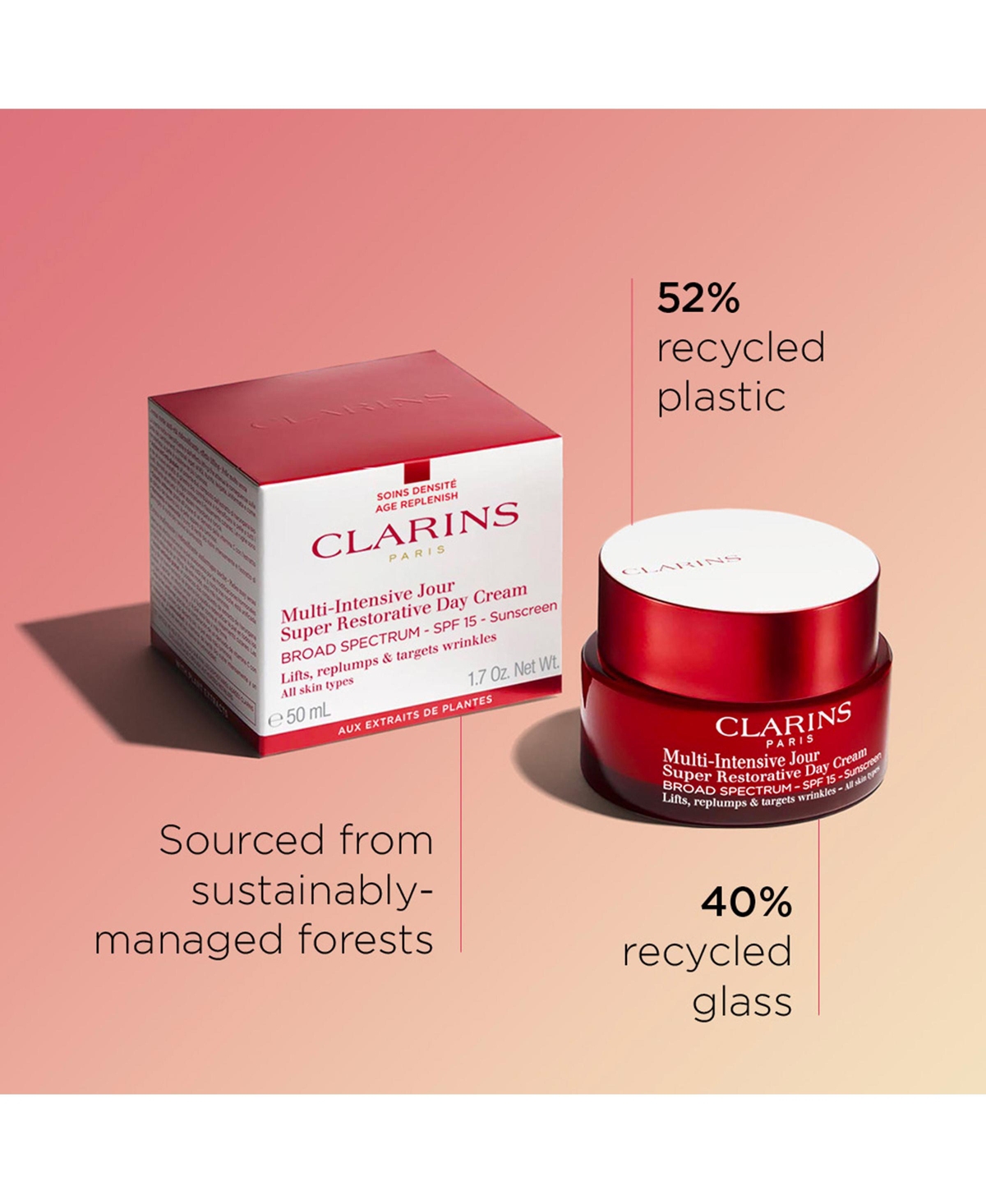 Clarins Super Restorative Day Moisturizer With Spf 15 Sunscreen