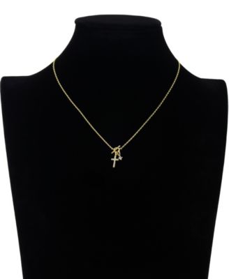 Cubic Zirconia Cross Round Cubic Zirconia Necklace
