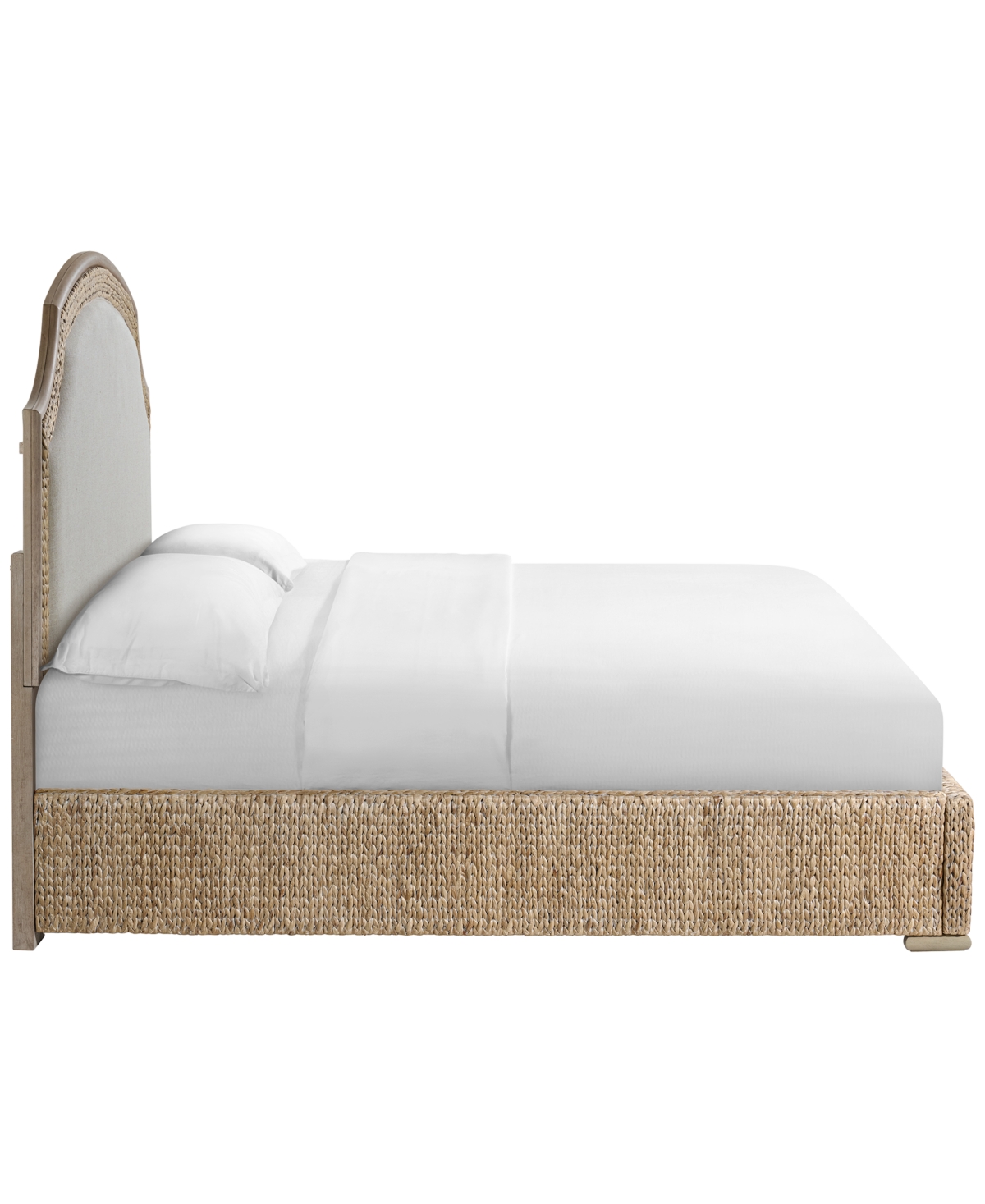 Macy's Furniture Basketweave Queen Upholstered Bed In Neutral