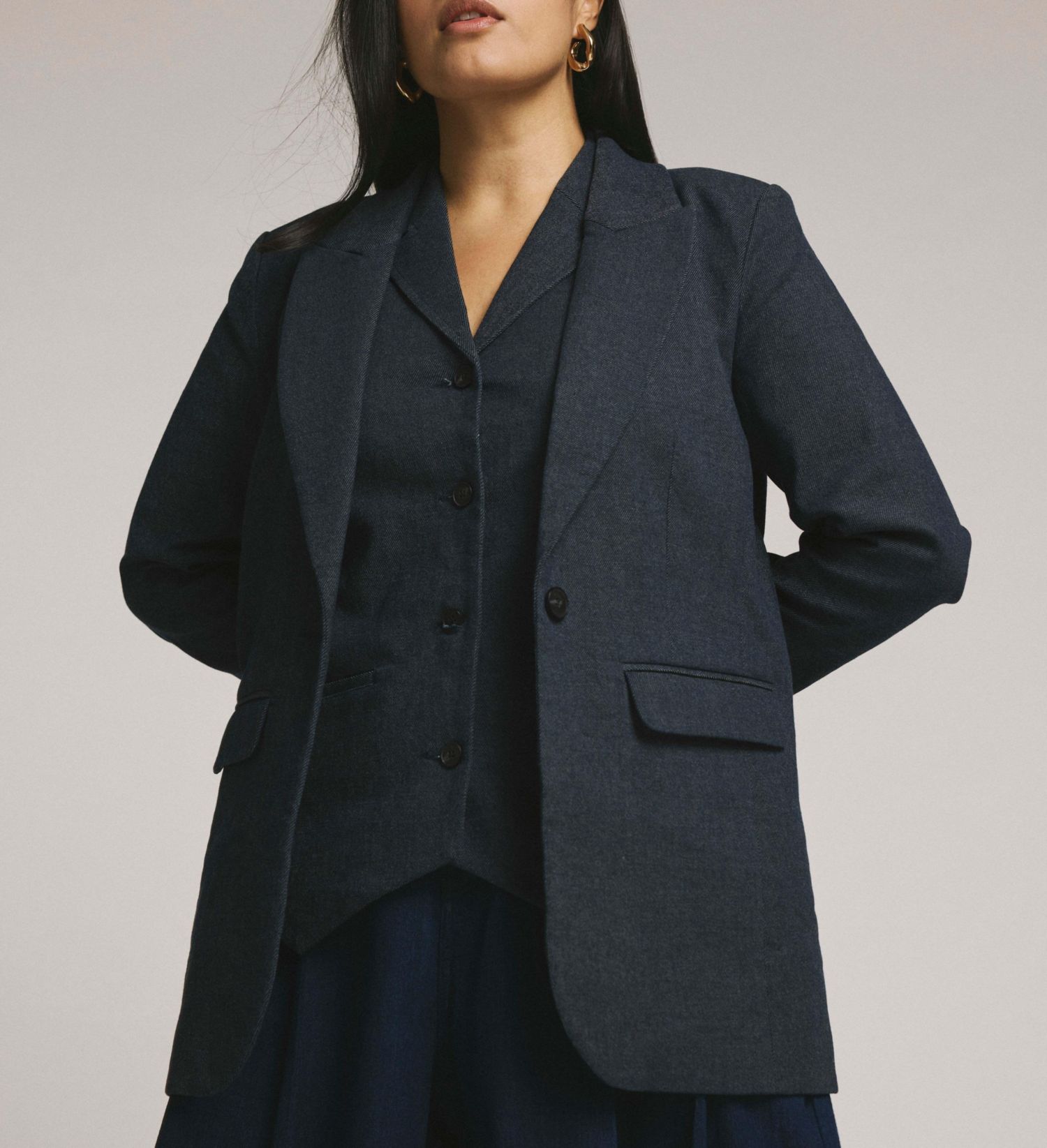 Women's Denim Look Blazer