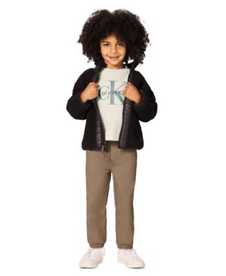 Boys' 2T-7 Berber Shirt Jacket, Long-Sleeve T-Shirt and Joggers, 3-Piece Set