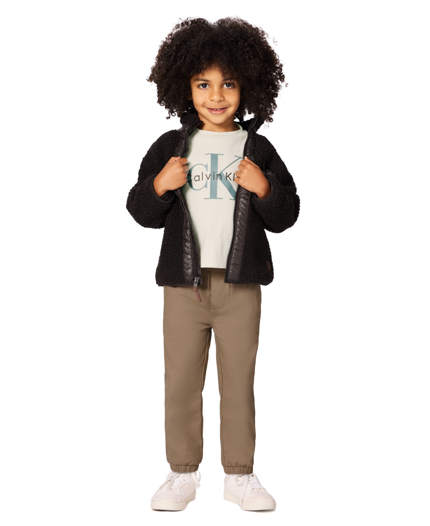 Boys' 2T-7 Berber Shirt Jacket, Long-Sleeve T-Shirt and Joggers, 3-Piece Set