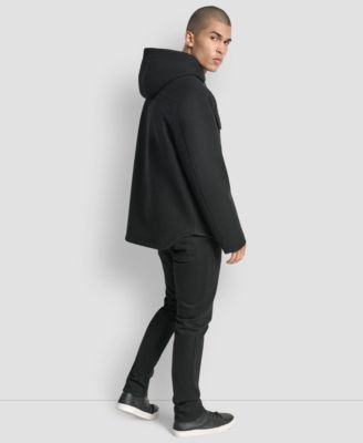 Men's Faux Wool Hooded Shirt Jacket