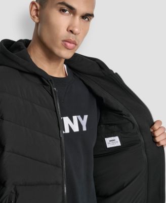 Men's Hooded Quilted Puffer Bomber Jacket