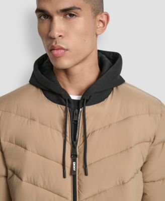 Men's Hooded Quilted Puffer Bomber Jacket