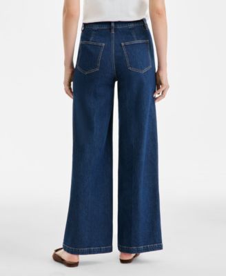 Women's Patch-Pocket High Rise Wide-Leg Jeans, Macy's Exclusive