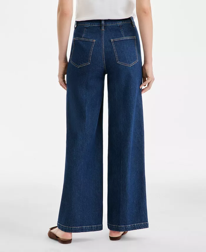 Women's Patch-Pocket High Rise Wide-Leg Jeans - thumbnail 2