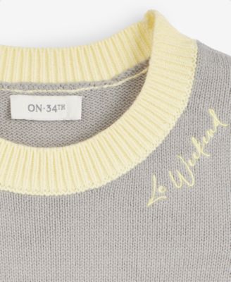 Colorblocked Short-Sleeve Sweater, Macy's Exclusive