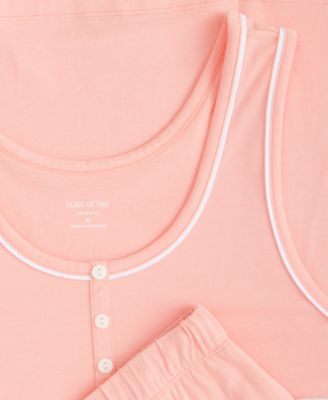 Women's Henley Tank & Shorts Pajama Set