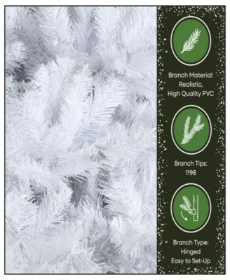 7.5' Winchester White Pine Tree with Silver Glitter