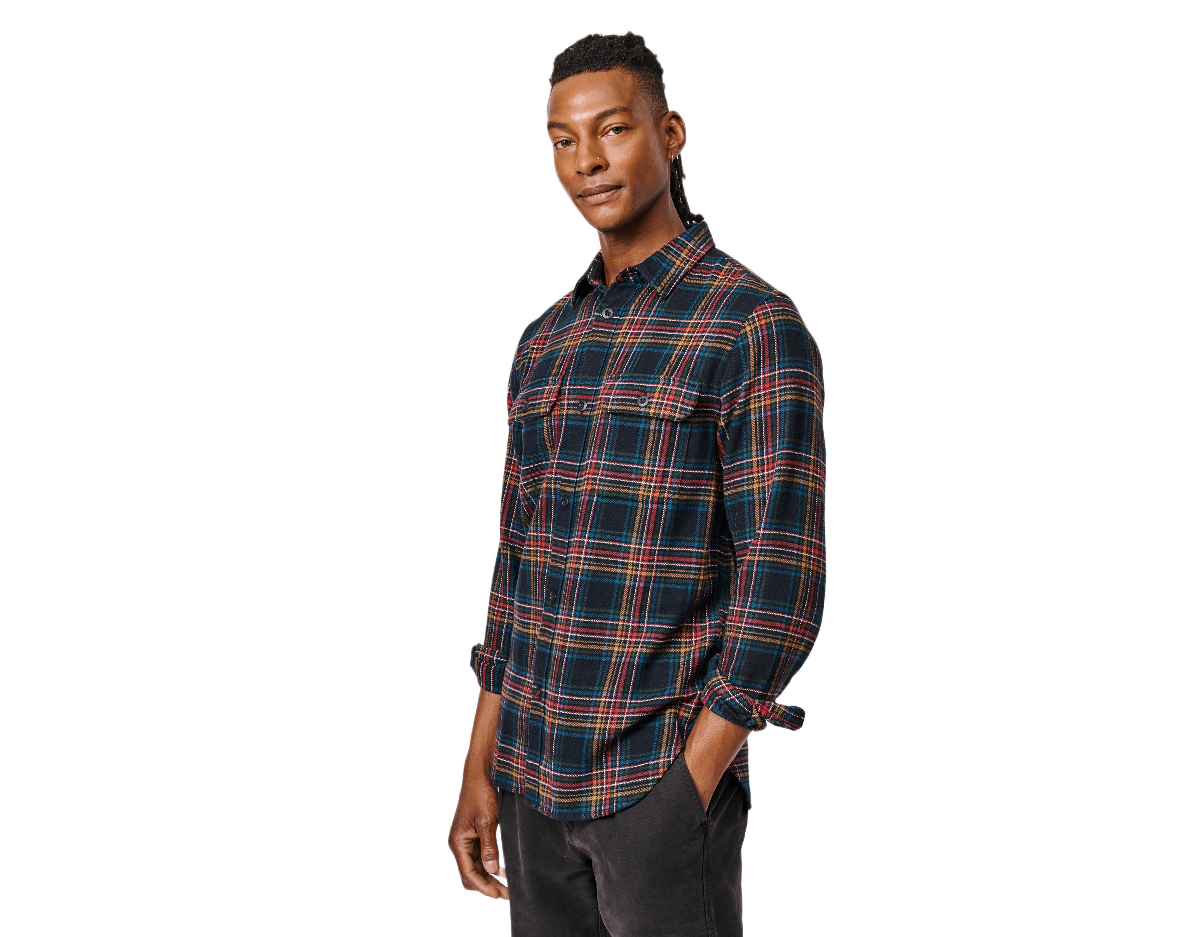 Aubin Men's Crowle Button Up Flannel Shirt