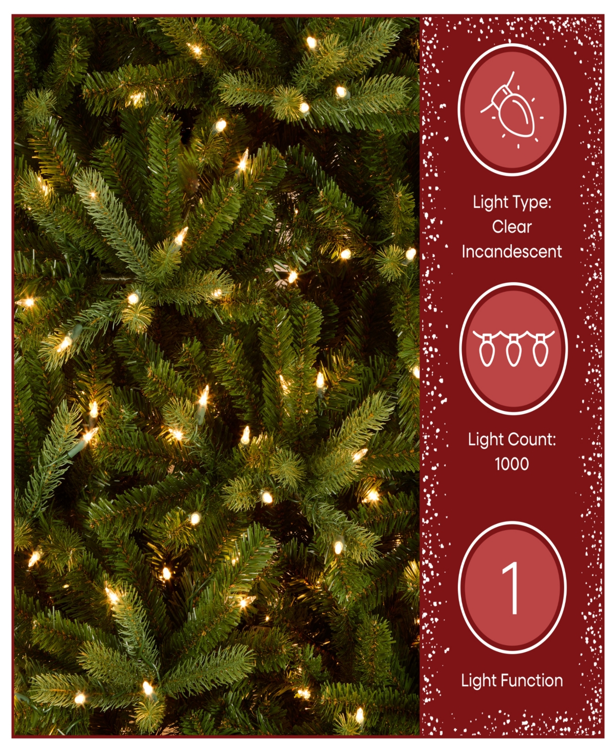 National Tree Company 7.5' "Feel Real" Jersey Fraser Medium Fir Hinged Tree with 1000 Clear Lights