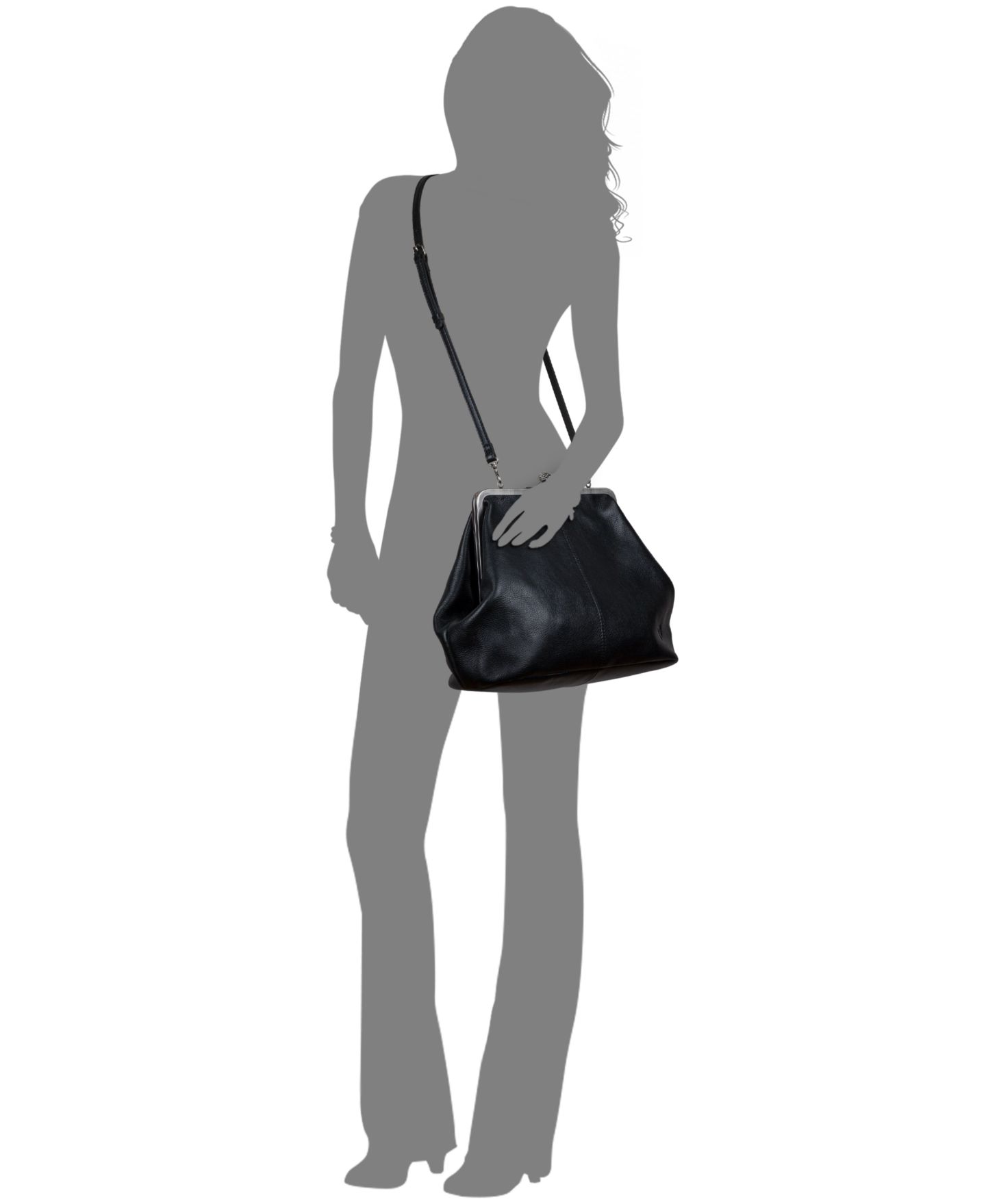 Женская сумка Patricia Nash Vivienne Large Leather Kiss-Lock Frame Crossbody, цвет: Чёрный — фото 5