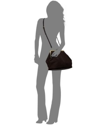 Suede Vivienne Frame Kisslock Crossbody Bag