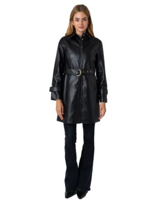 Women's Snap Front Tie Belt Jacket