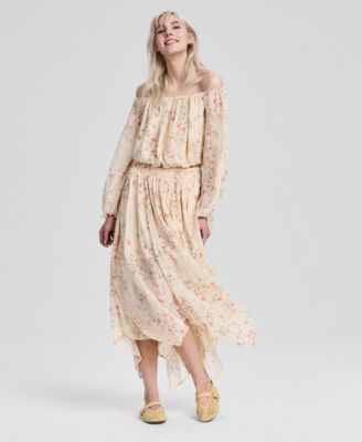 Women's Floral-Print Handkerchief-Hem Midi Skirt, Macy's Exclusive