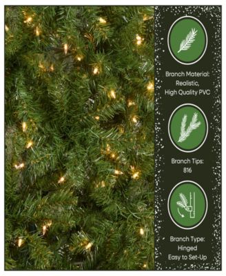 National Tree 6.5' North Valley Spruce Hinged Tree with 450 Clear Lights