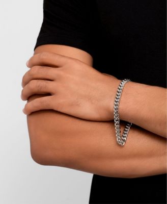 Tarnish Resistant Men's Two Chain Bracelet Set