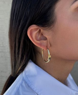Gold Overlapping Hoop Earrings