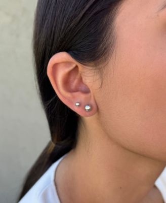Tarnish Resistant Silver Set of 3 Ball Stud Earrings