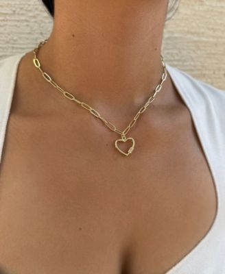 Gold Carabiner Heart Necklace