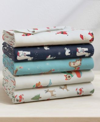 Ultra-Soft Turkish Cotton Flannel Christmas Print Sheet Set
