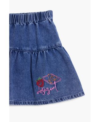 Girls's Cherry denim miniskirt