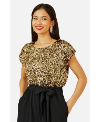 Women's Sequin Top Stretch Jumpsuit