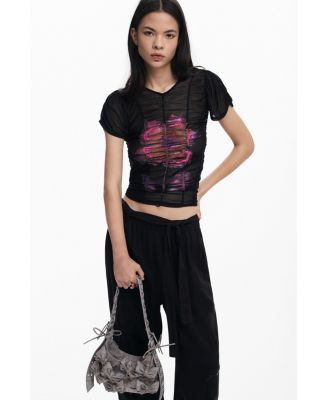 Women's Flower tulle T-shirt