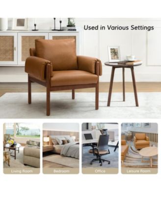 Bottorf Transitional Accent Chair with Arms and Solid Wood Legs