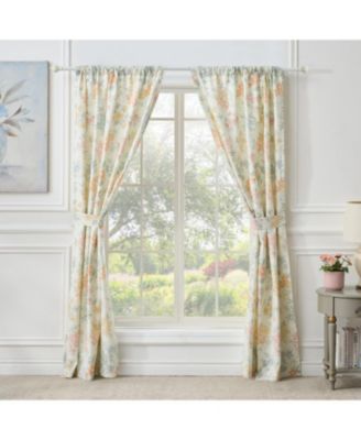 Chloe Light Filtering Semi Sheer 3" Rod Pocket Window Panel Pair 42" x 84" Pastel